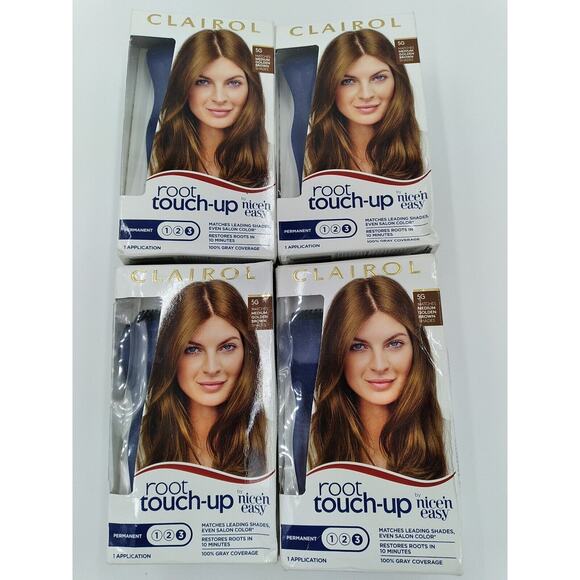 **NEW** 4 CLAIROL ROOT TOUCH UP PERMANENT HAIRCOLOR #5G MEDIUM GOLDEN BROWN - Picture 1 of 5